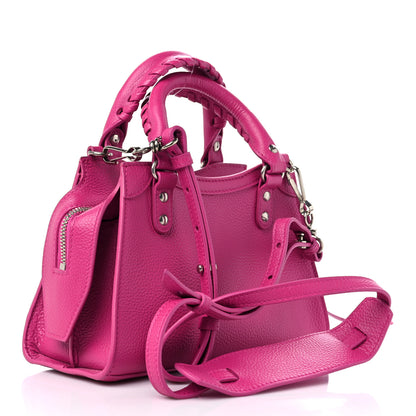 Balenciaga Grained Calfskin Neo Classic Silver Hardware Mini City Fuchsia 4 of 9