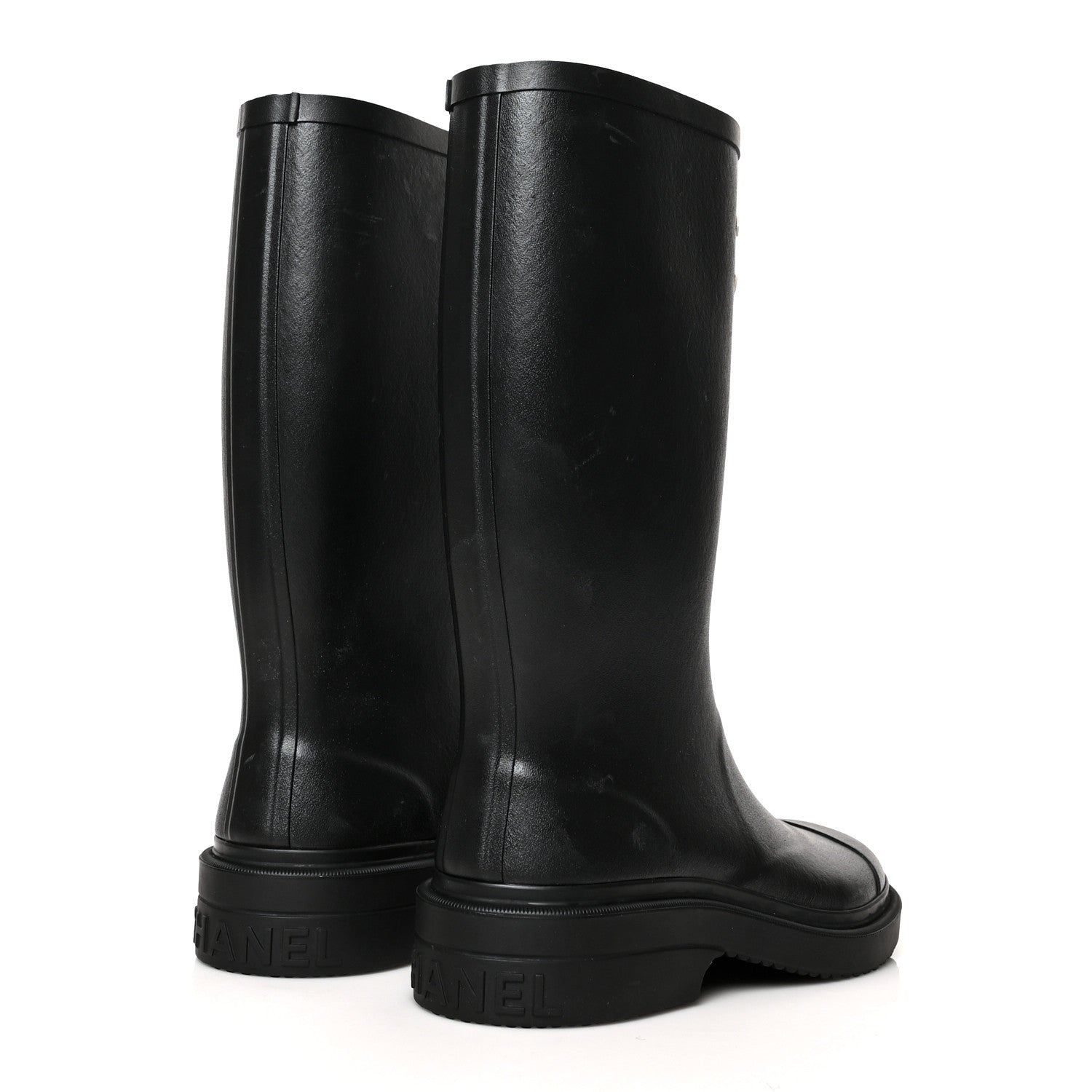 Chanel Caoutchouk CC High Boots 37 Black 4 of 11