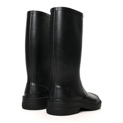 Chanel Caoutchouk CC High Boots 37 Black 4 of 11
