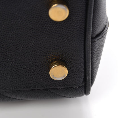Saint Laurent Grain De Poudre Matelasse Chevron Monogram Shopping Bag Black 22 of 23