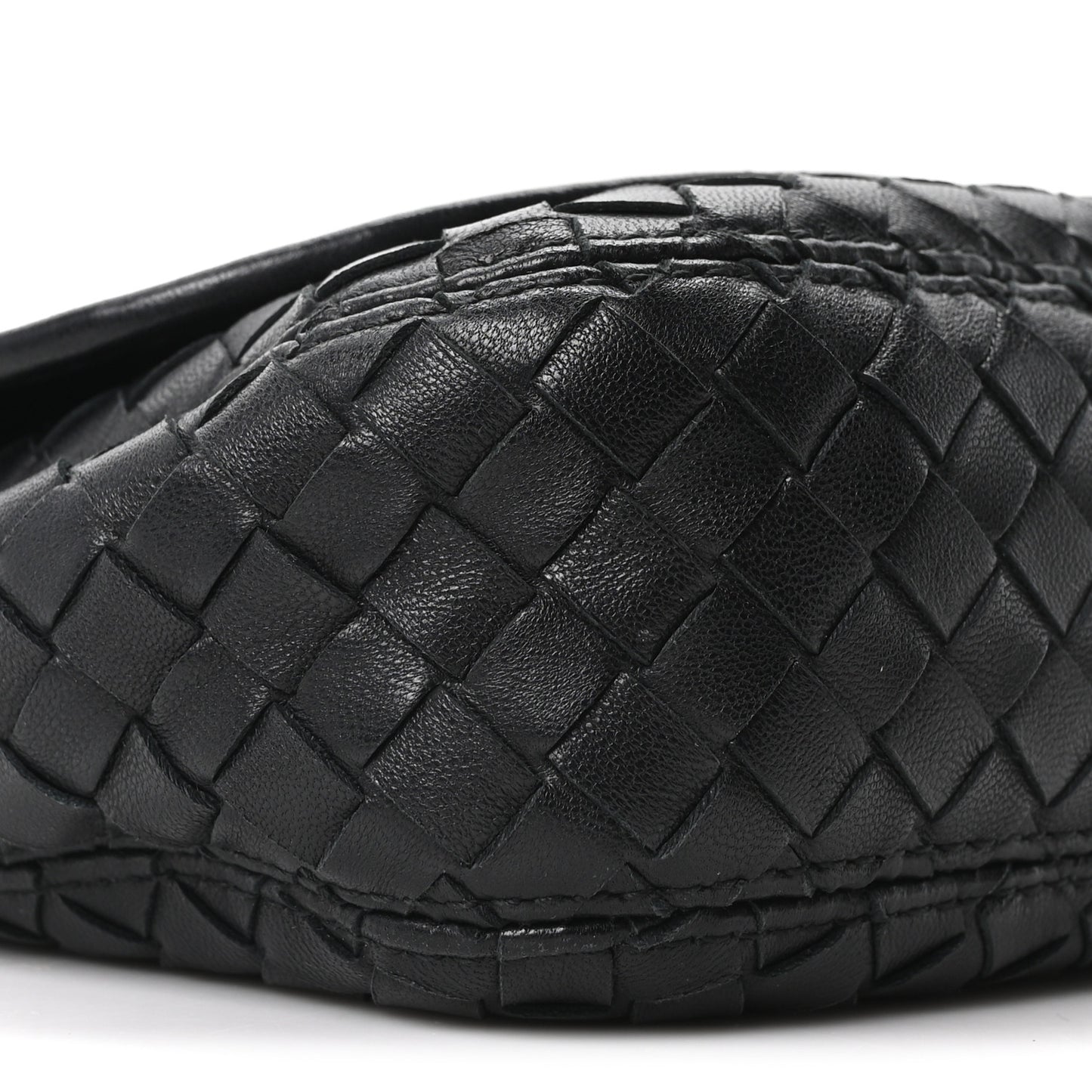 Nappa Intrecciato Medium Veneto Messenger Bag Black