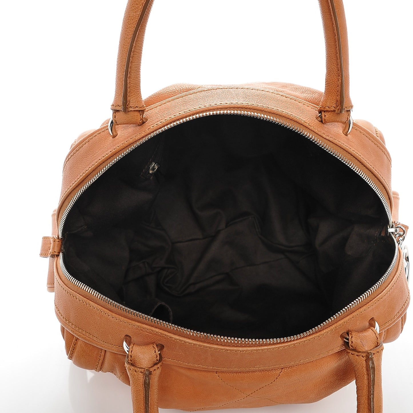 Calfskin Stitched Bowler Light Brown