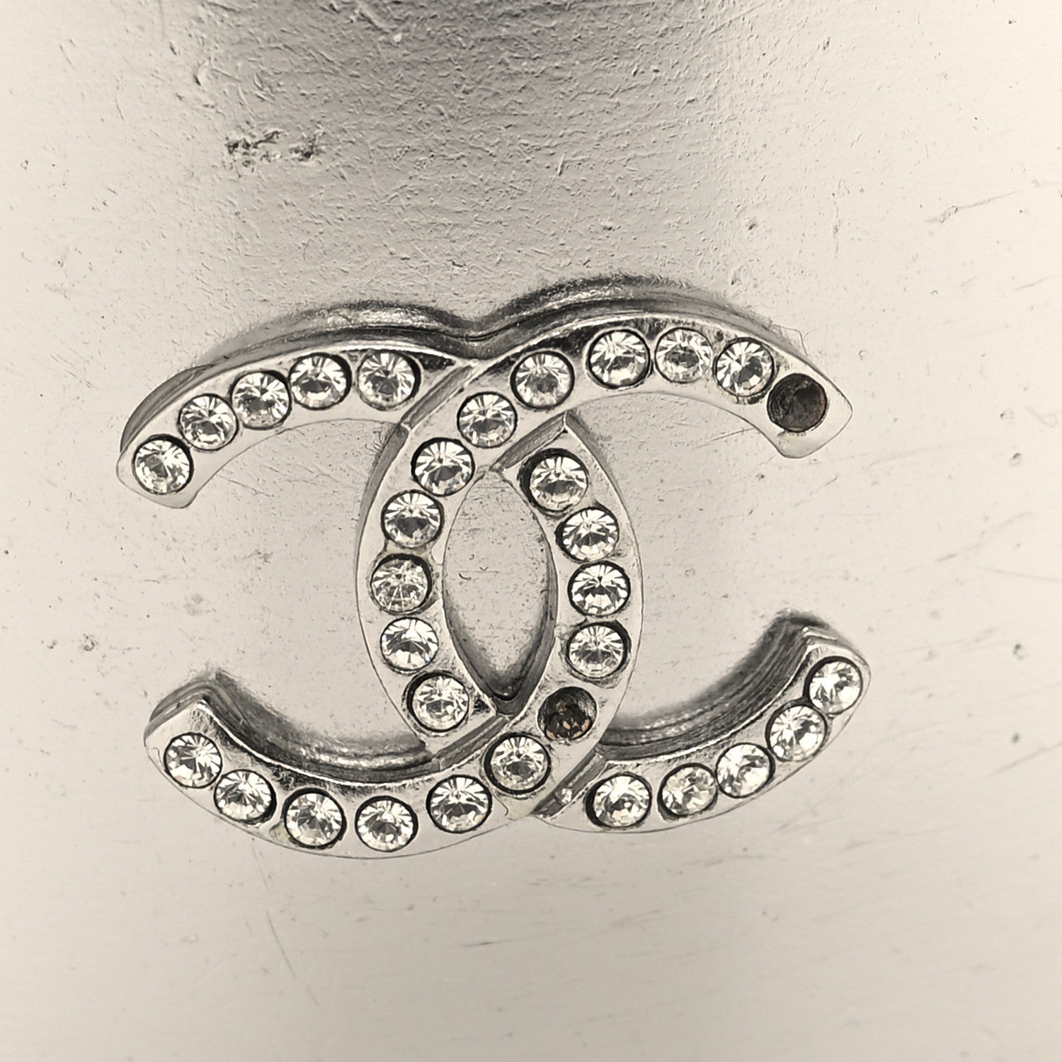 Chanel Metal Crystal CC Cuff Silver 6 of 8