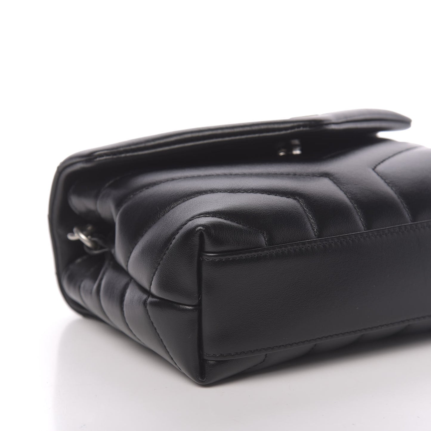 Calfskin Y Quilted Monogram Toy Loulou Crossbody Bag Black