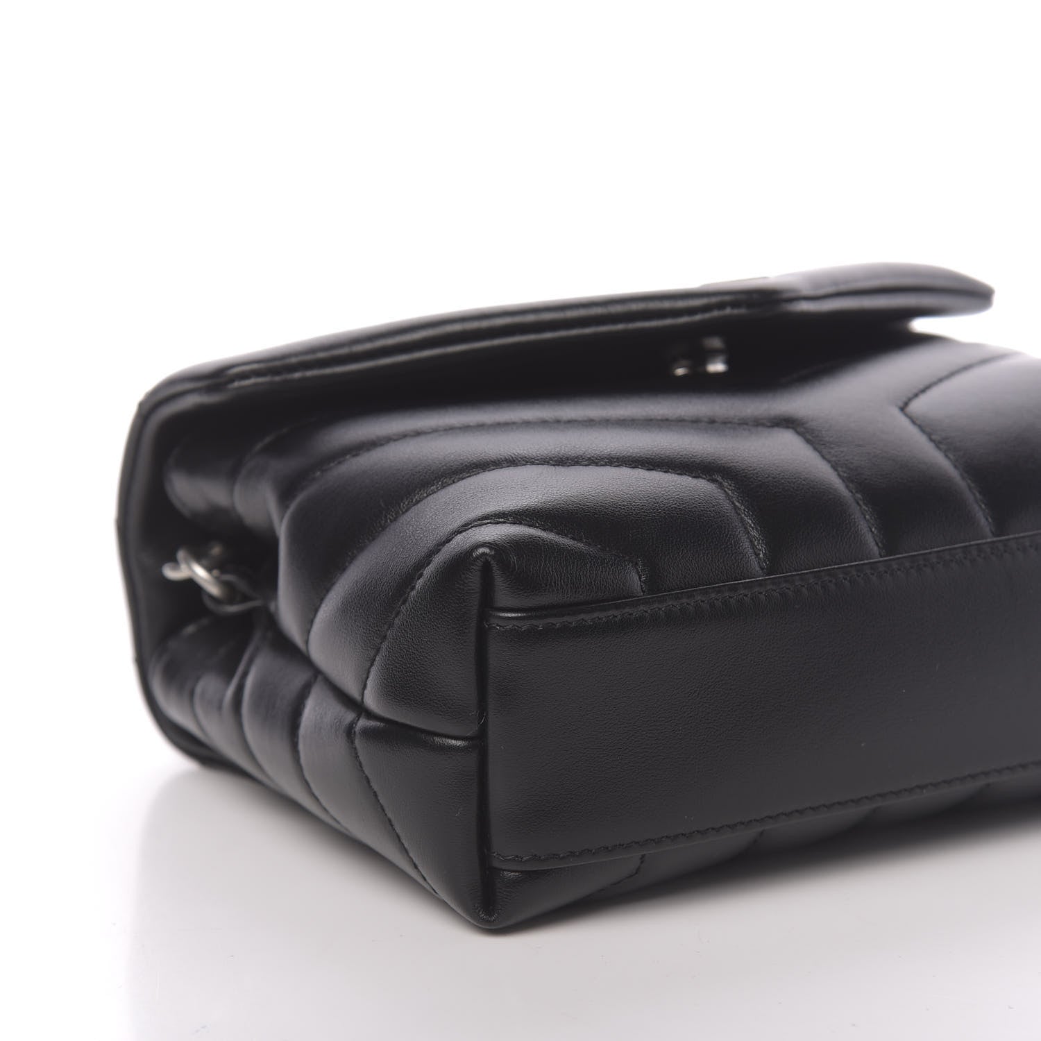 Saint Laurent Calfskin Y Quilted Monogram Toy Loulou Crossbody Bag Black 7 of 10