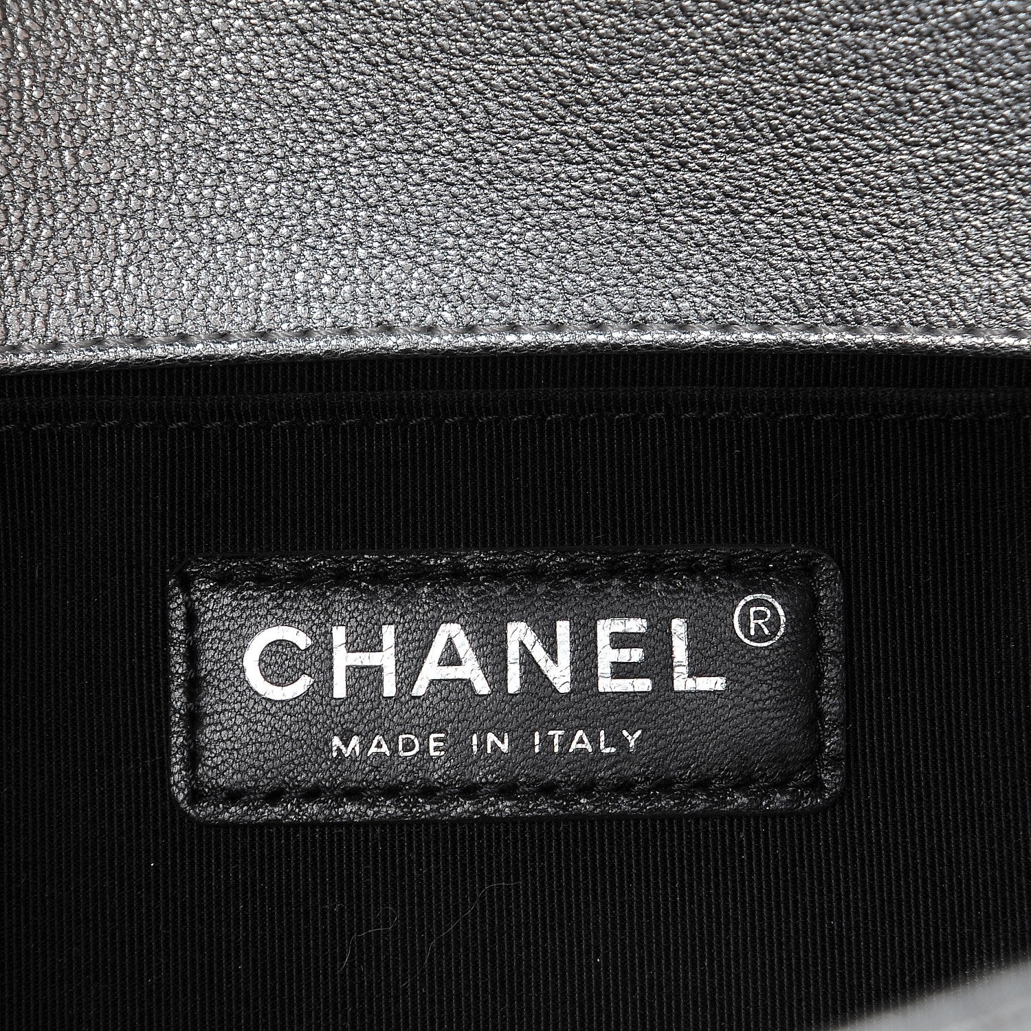 Chanel Metallic Goatskin Calfskin Medium Boy Flap Silver Black 6 of 9