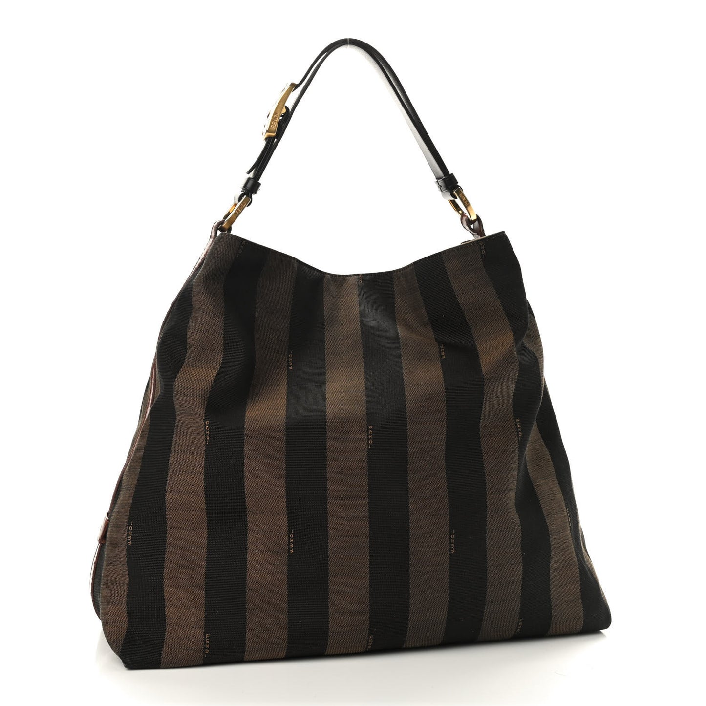 Pequin Cuoio Vegetale Large Hobo Tobacco Black Cuoio