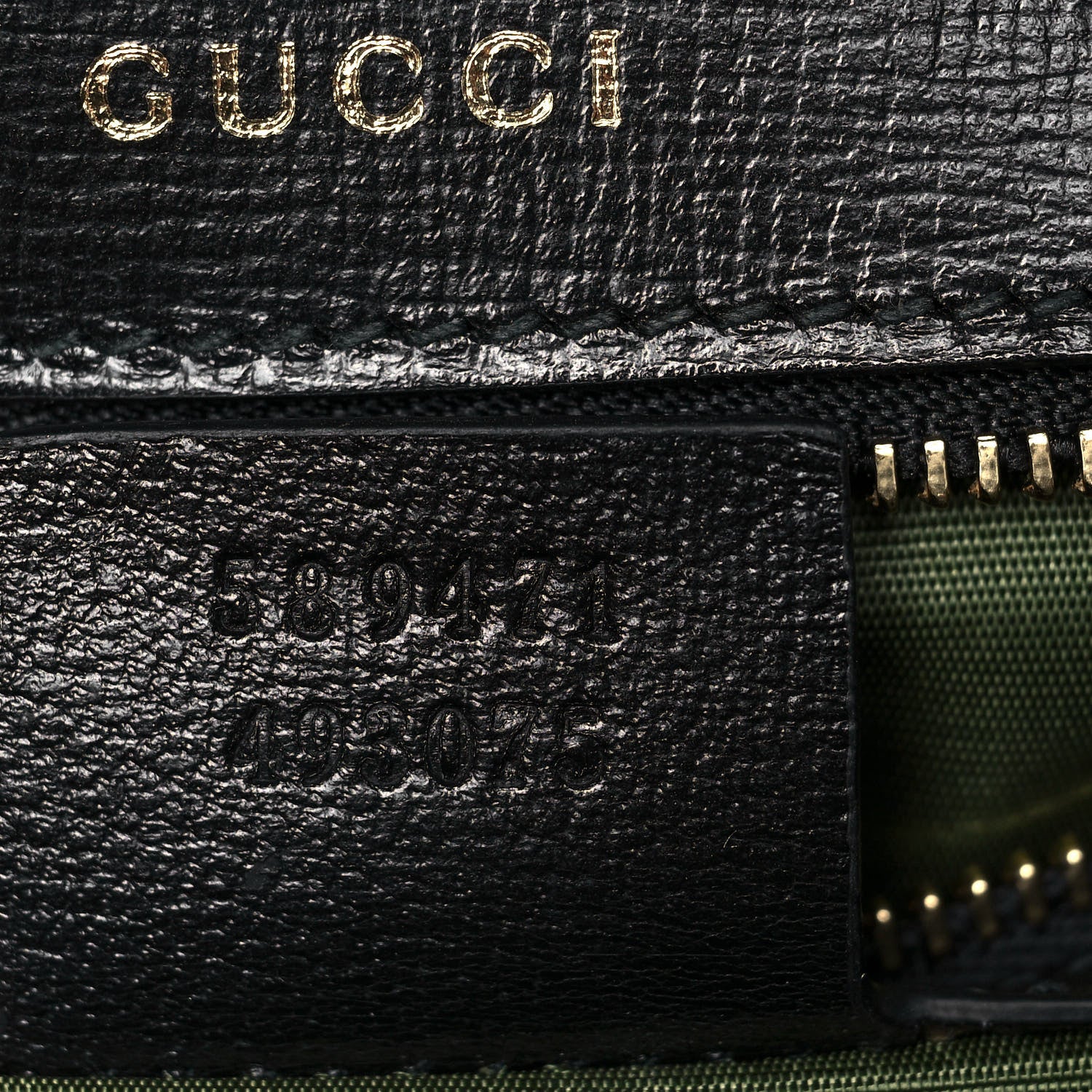 Gucci Textured Calfskin Medium Torchon GG Ring Shoulder Bag Black 6 of 18