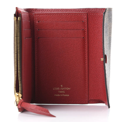 Louis Vuitton Damier Ebene Victorine Wallet Red 5 of 9