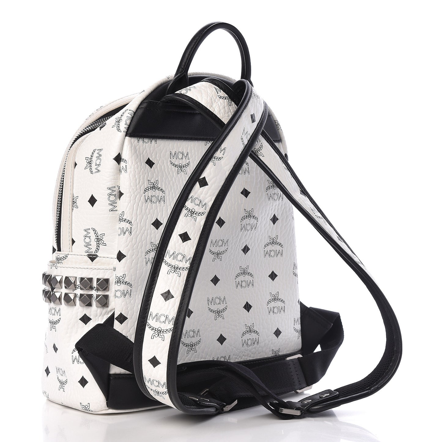 Visetos Small Side Stud Stark Backpack White