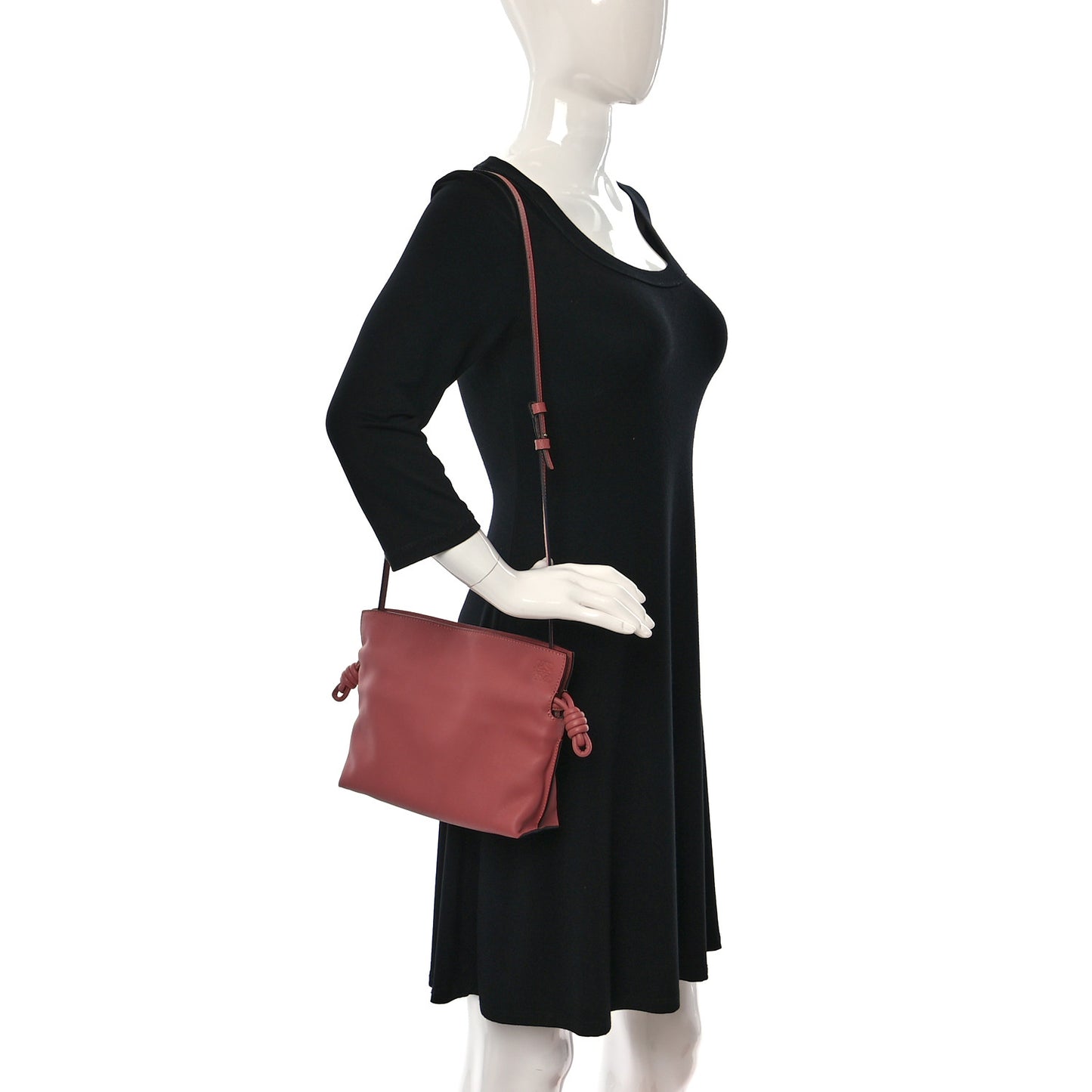 Calfskin Mini Flamenco Knot Bag Peach Bloom