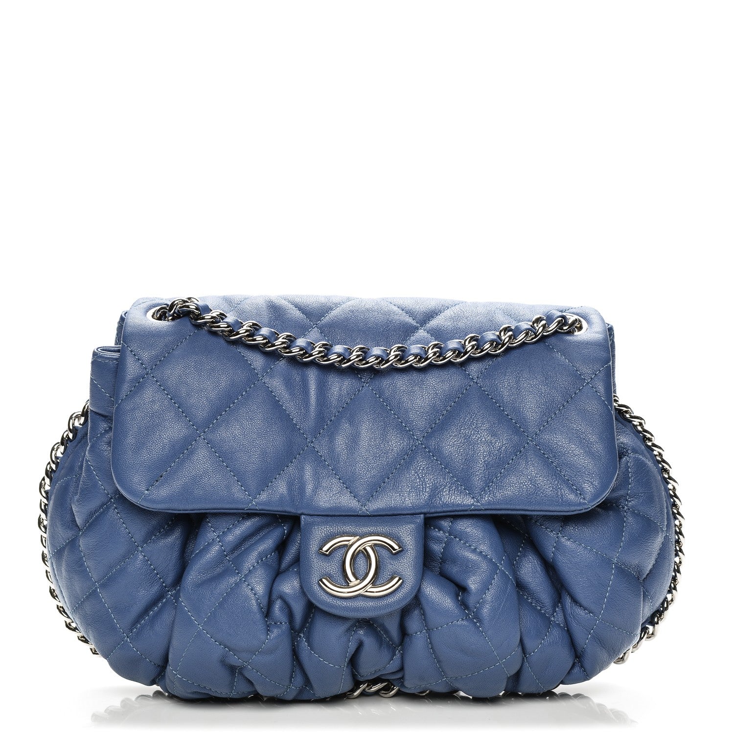 Chanel Washed Lambskin Medium Chain Around Messenger Blue 1 of 7