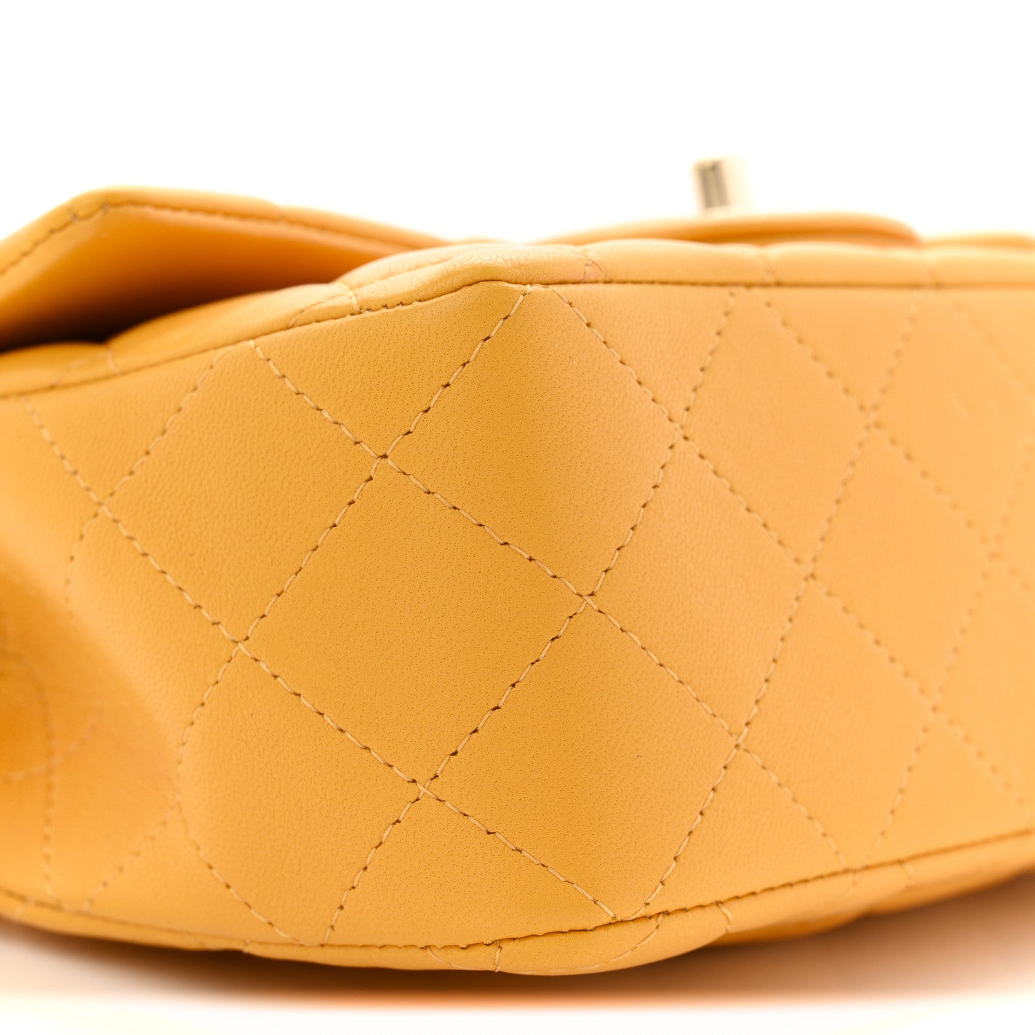 Chanel Lambskin Quilted Mini Top Handle Rectangular Flap Yellow 9 of 11