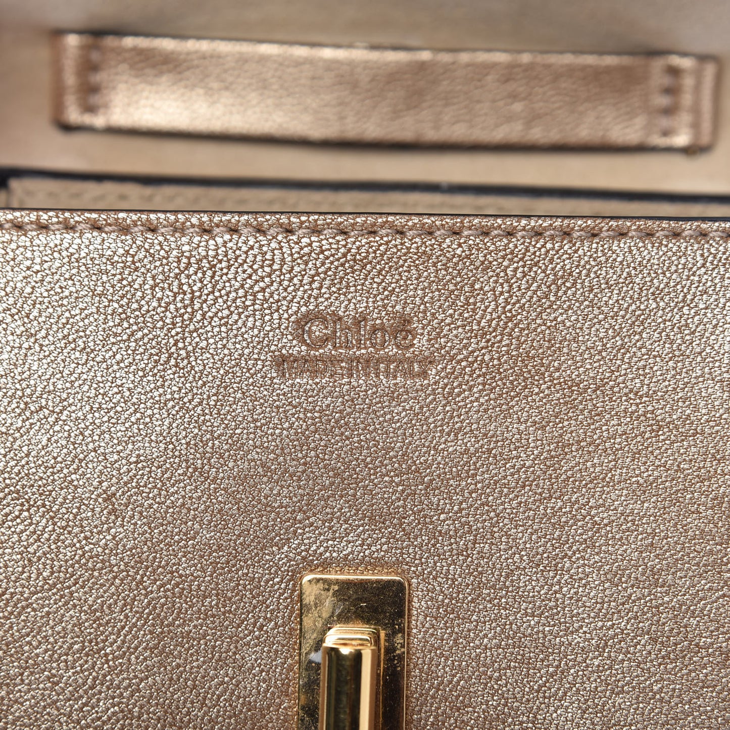 Metallic Grained Goatskin Nano Drew Shoulder Bag Abstract Gold