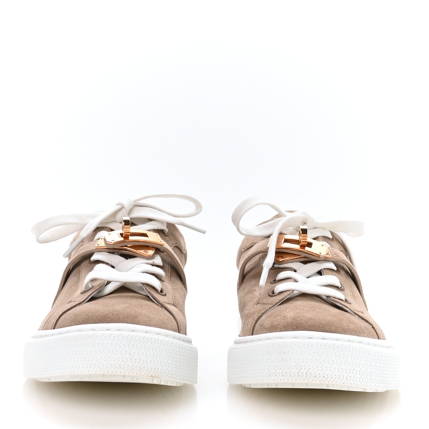 Hermes Chevre Velours Mens Day Sneakers 37.5 Beige Sable 3 of 8