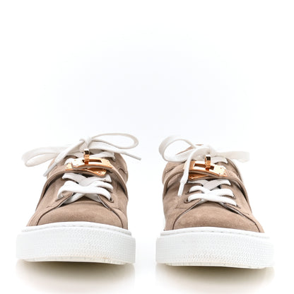 Hermes Chevre Velours Mens Day Sneakers 37.5 Beige Sable 3 of 8