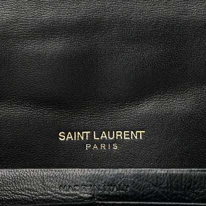 Saint Laurent Patent Calfskin Matelasse Monogram Vicky Chain Bag Black 6 of 7