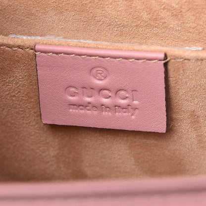 Gucci Calfskin Studded Small Padlock Shoulder Bag Carmine Rose 8 of 9