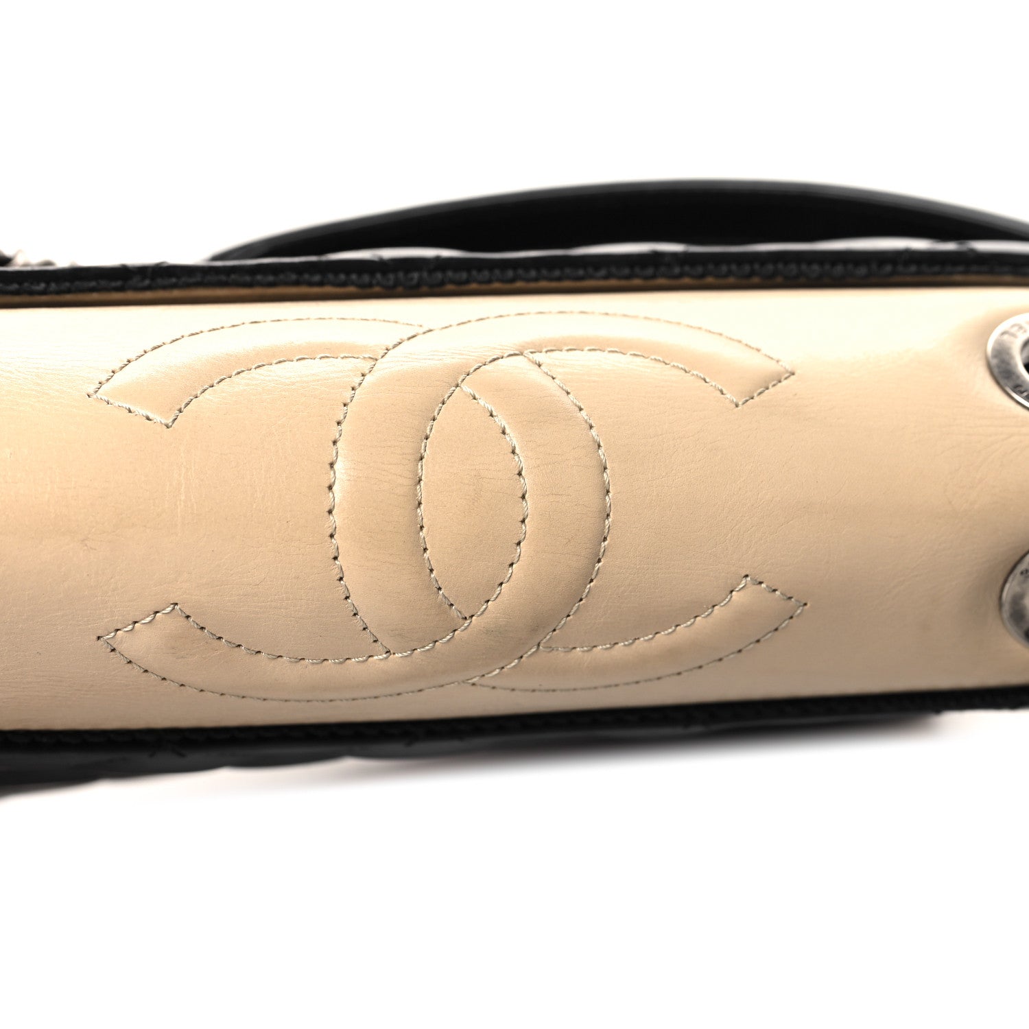Chanel Calfskin Quilted Ballerine Flap Black Beige 13 of 15