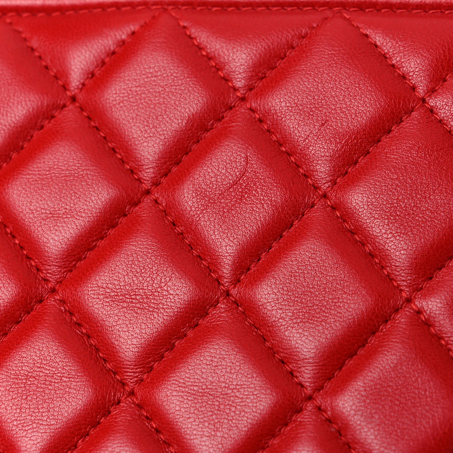 Lambskin Quilted Medium Boy Cosmetic Case Red
