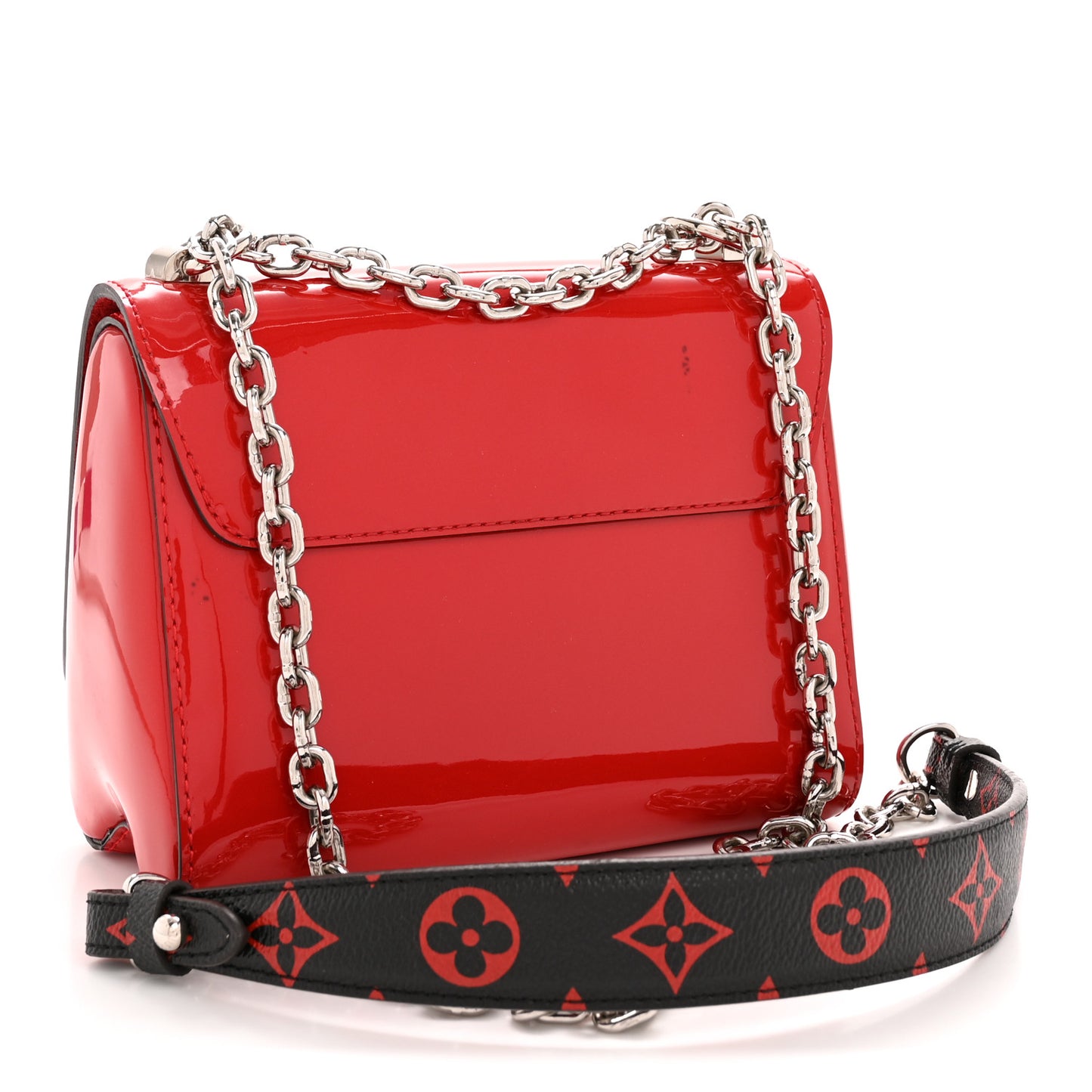 Patent Monogram Infrarouge Twist Shoulder Bag PM Coquelicot