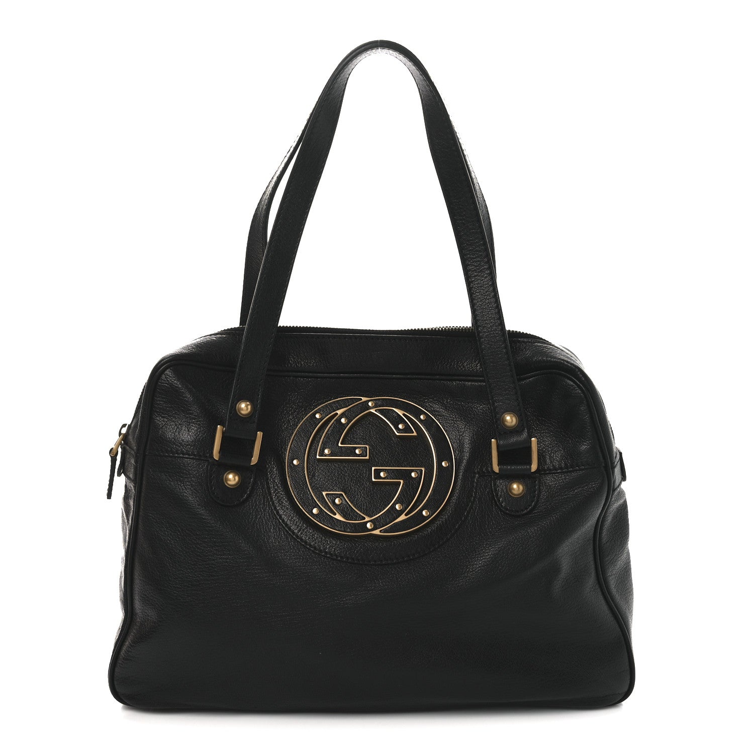Gucci Pebbled Calfskin Blondie Studded Tote Black 1 of 10