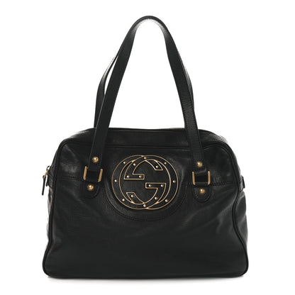 Gucci Pebbled Calfskin Blondie Studded Tote Black 1 of 10