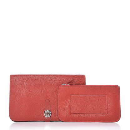 Hermes Togo Dogon Duo Wallet Vermillion 3 of 10