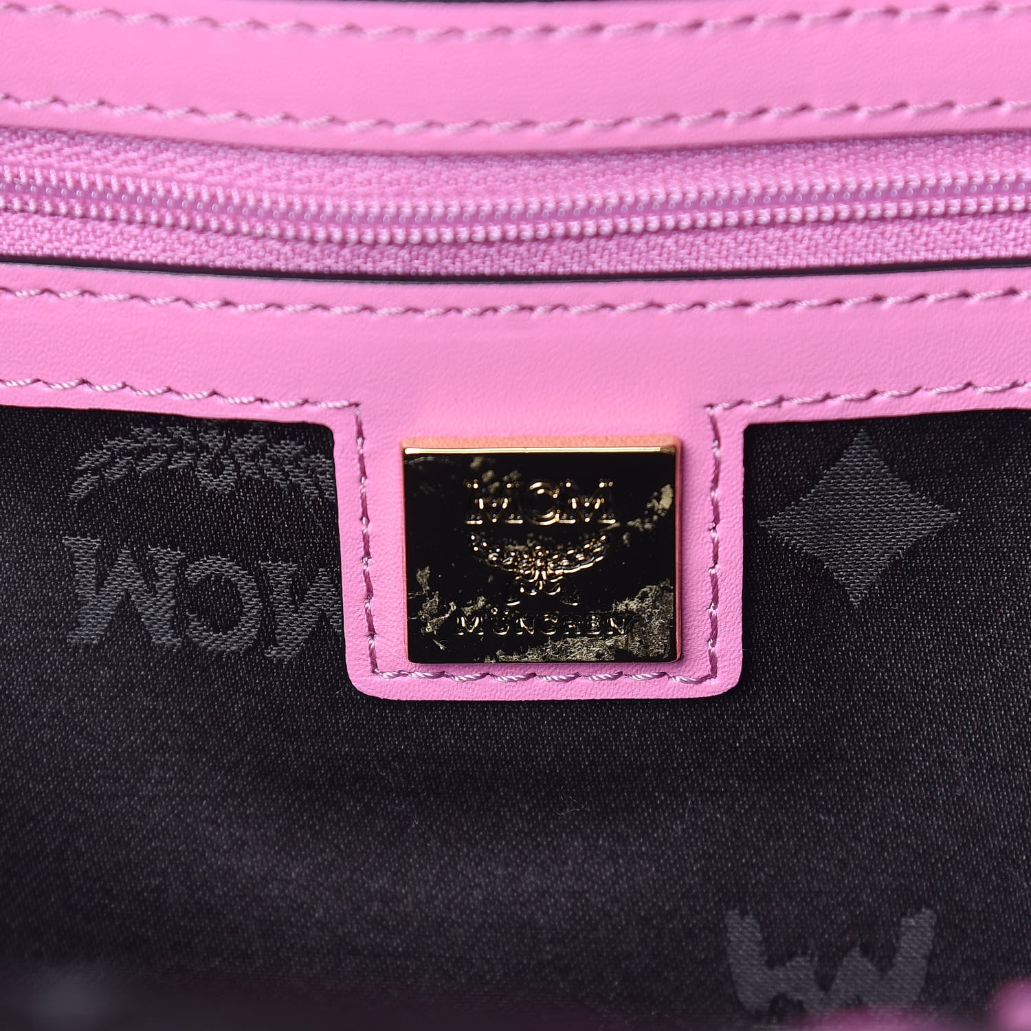 MCM Visetos Small Stark M Logo Collection Backpack Pink 6 of 8