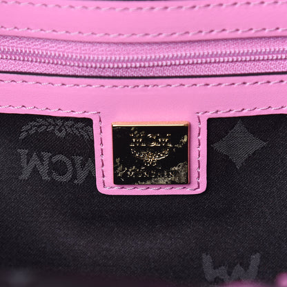 MCM Visetos Small Stark M Logo Collection Backpack Pink 6 of 8
