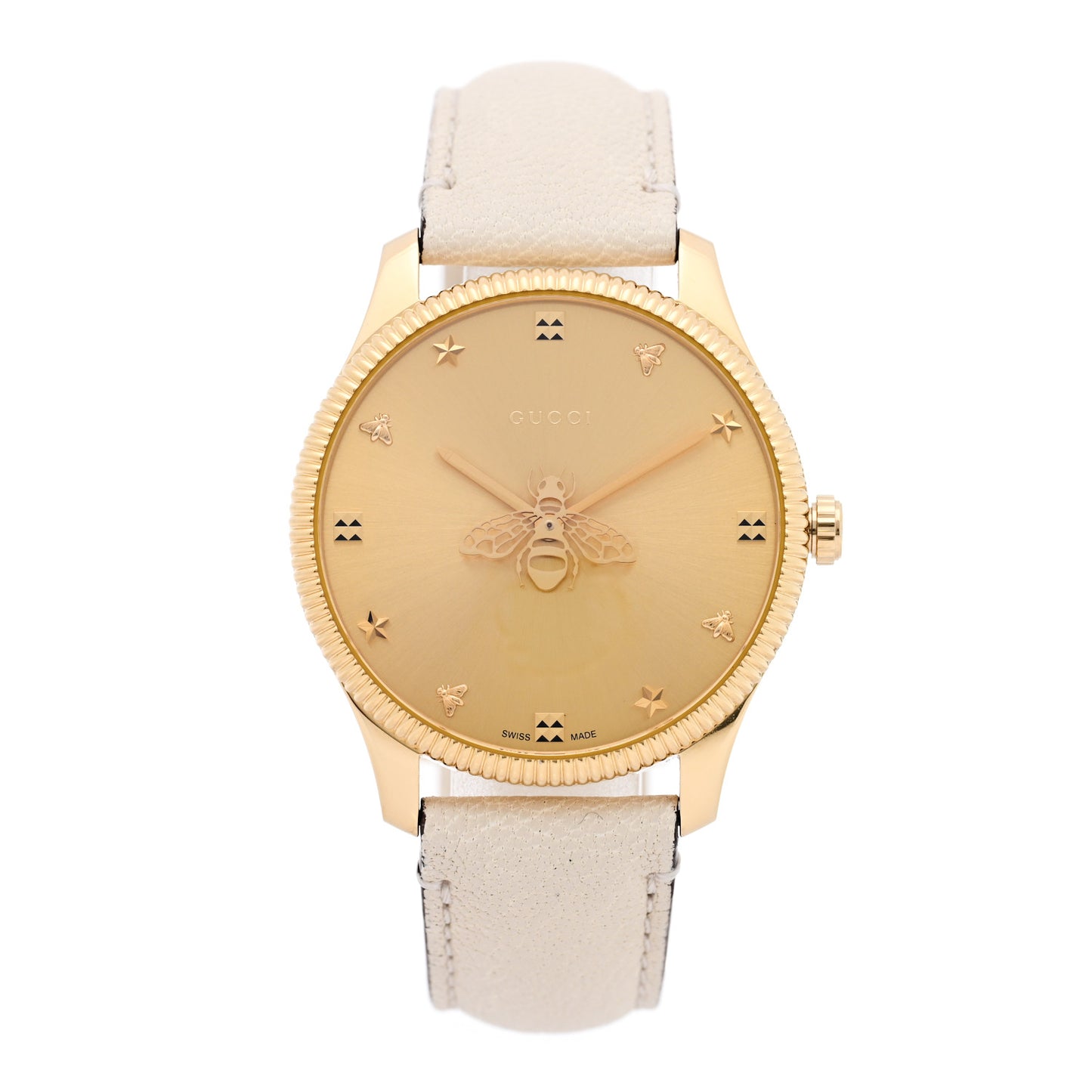 Stainless Steel Calfskin 36mm G-Timeless Bee Quartz Watch White