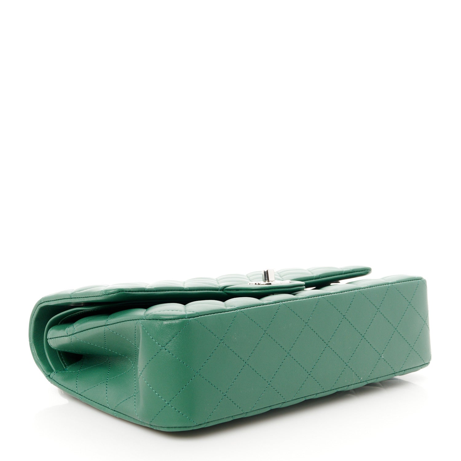 Chanel Lambskin Quilted Medium Double Flap Green 4 of 12