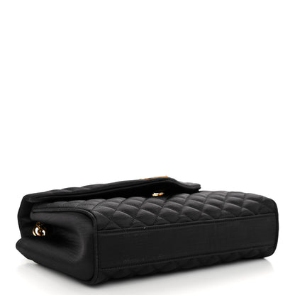 Saint Laurent Satin Mixed Matelasse Triquilt Medium Monogram Envelope Satchel Black 4 of 13