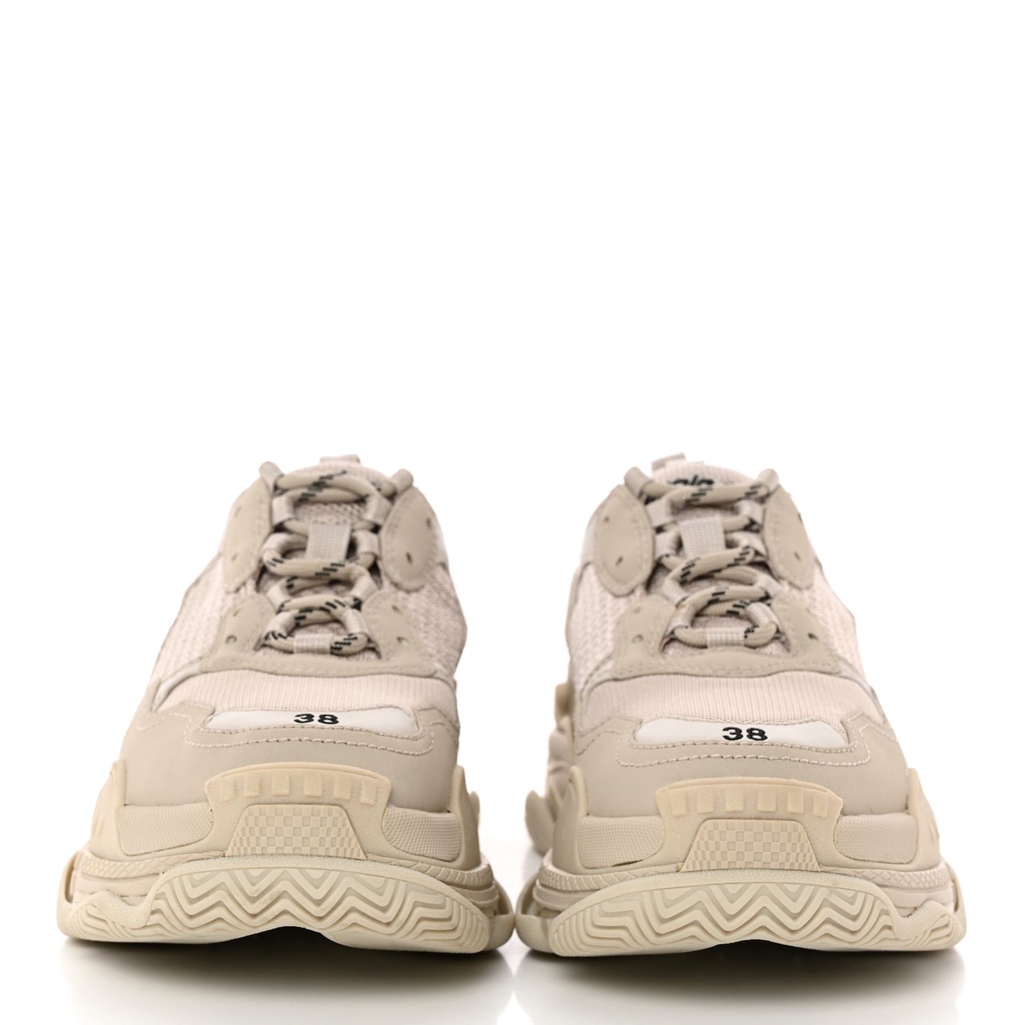 Fabric Mesh Womens Triple S Sneakers 38 Beige