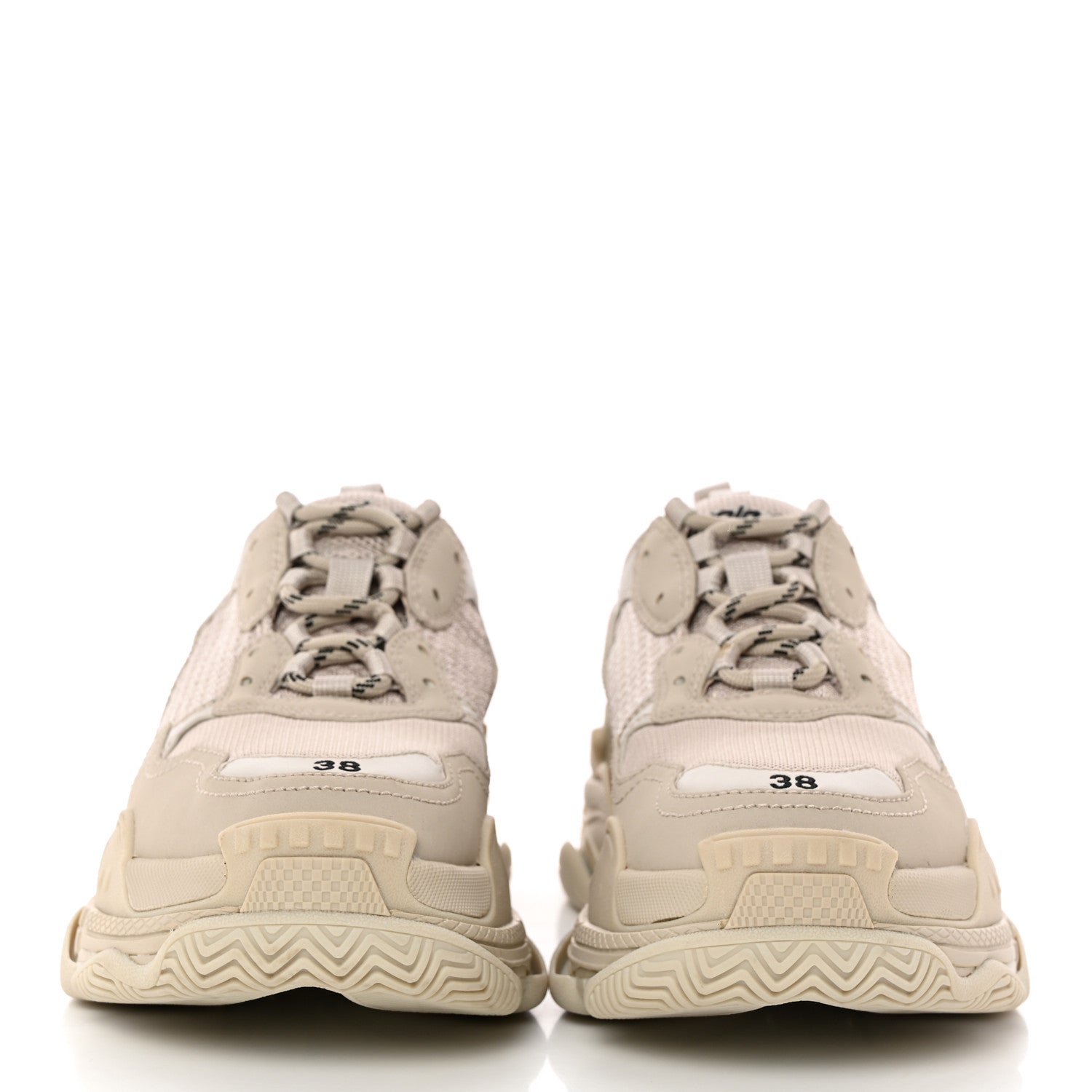 Balenciaga Fabric Mesh Womens Triple S Sneakers 38 Beige 2 of 10