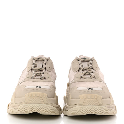 Balenciaga Fabric Mesh Womens Triple S Sneakers 38 Beige 2 of 10
