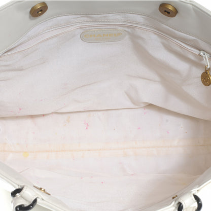 Chanel Lambskin Chain CC Tote White 7 of 10