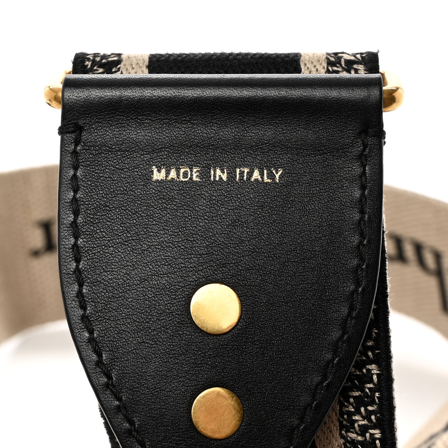 Christian Dior Canvas Embroidered Shoulder Strap Black 4 of 5