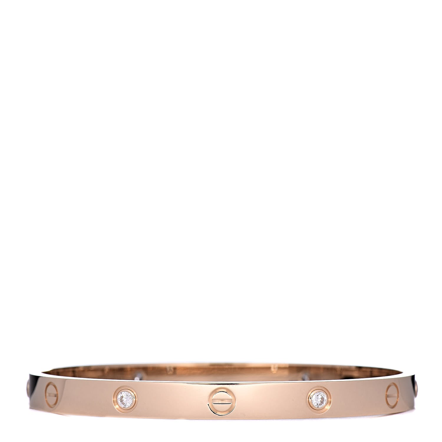 Cartier 18K Yellow Gold 4 Diamond LOVE Bracelet 19 1 of 8