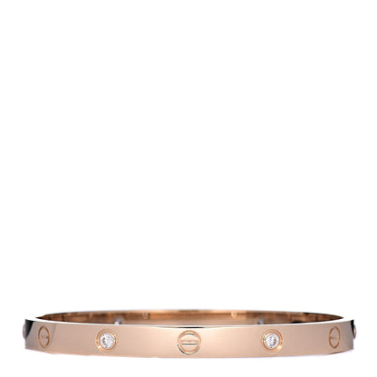 Cartier 18K Yellow Gold 4 Diamond LOVE Bracelet 19 1 of 8