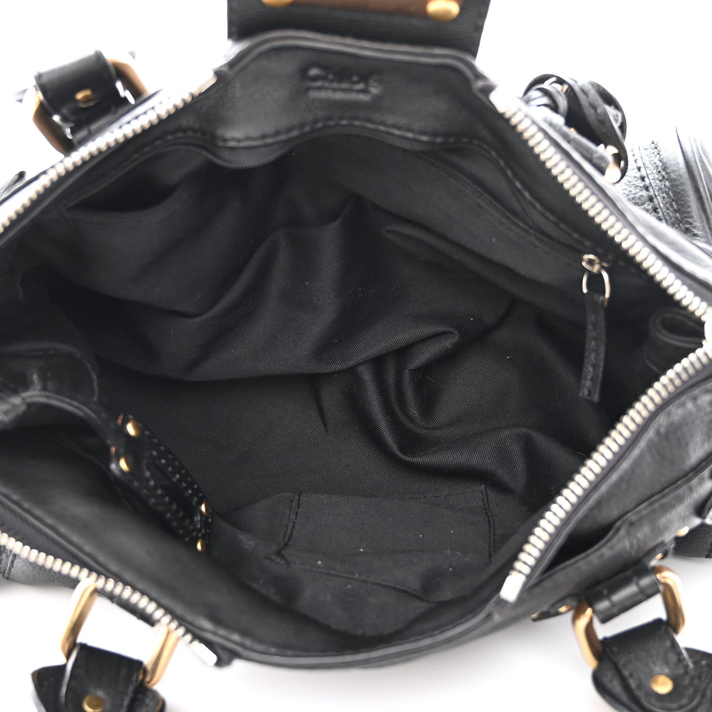 Leather Medium Paddington Satchel Black