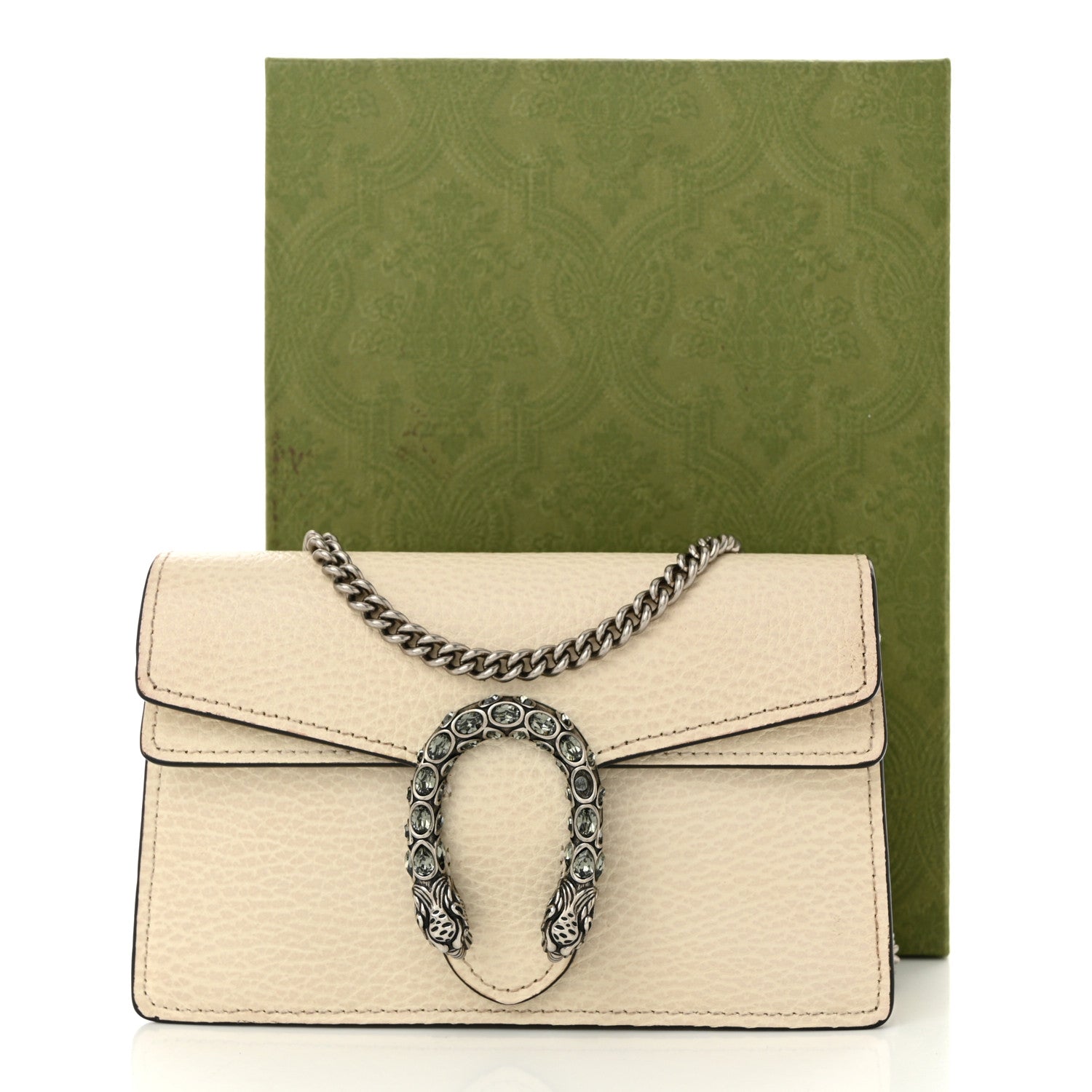 Gucci Dollar Calfskin Crystal Super Mini Dionysus Shoulder Bag Mystic White Black Diamond 10 of 10