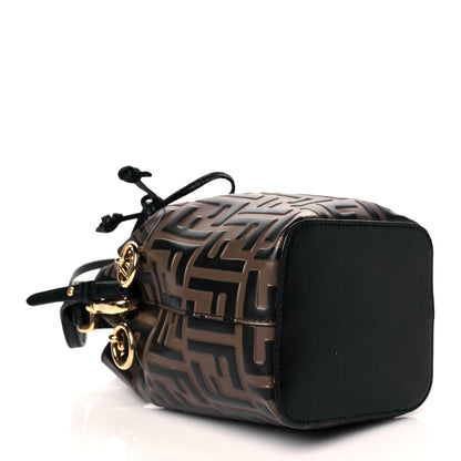 Fendi Vitello Liberty F is Fendi Bi-Color FF 1974 Embossed Mini Mon Tresor Bucket Bag Maya Black 4 of 11