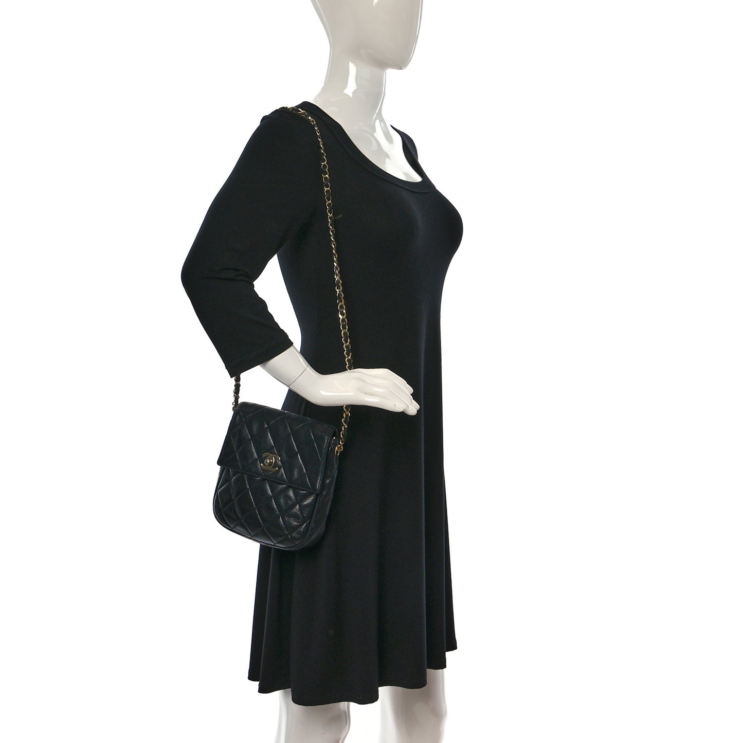 Lambskin Quilted Extra Mini Flap Black