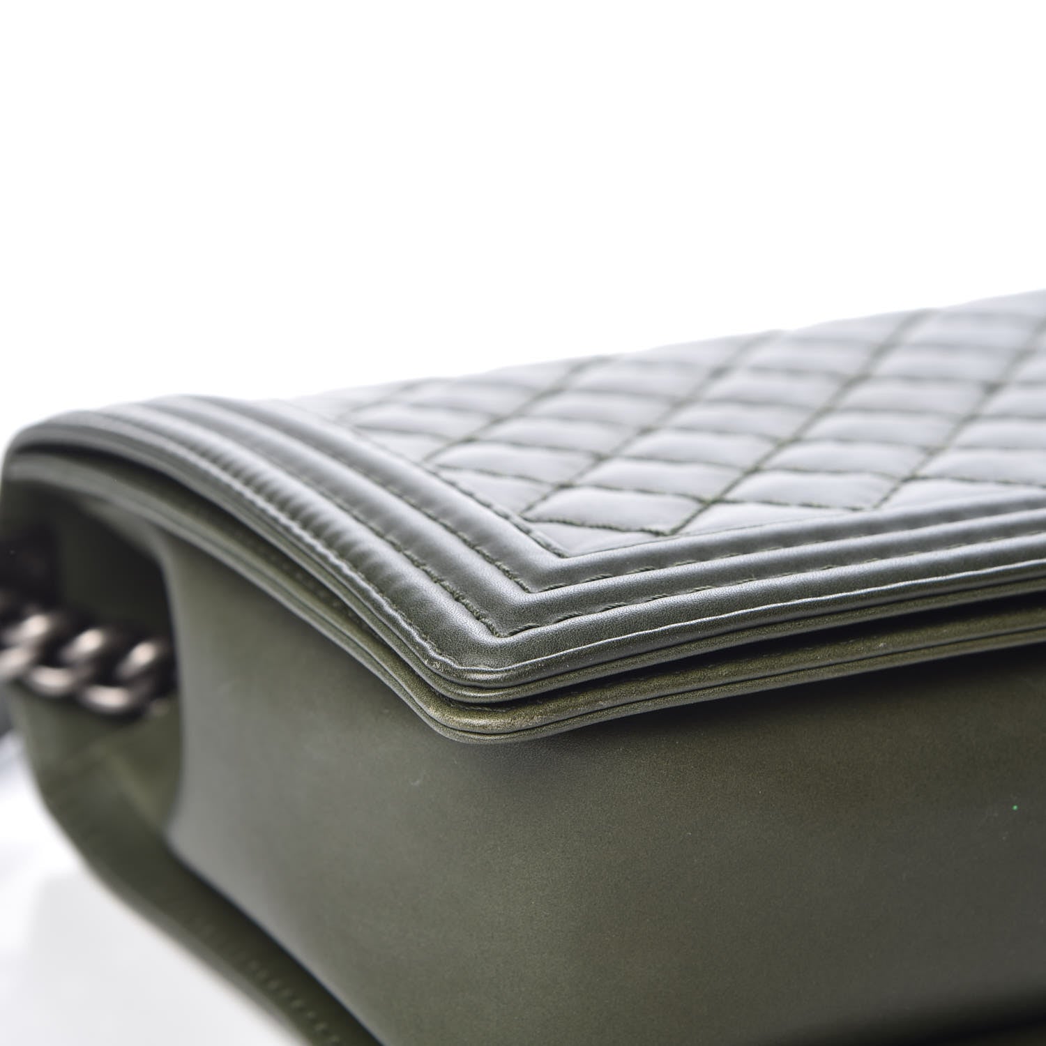 Chanel Calfskin Quilted Large Boy Flap Green 8 of 11