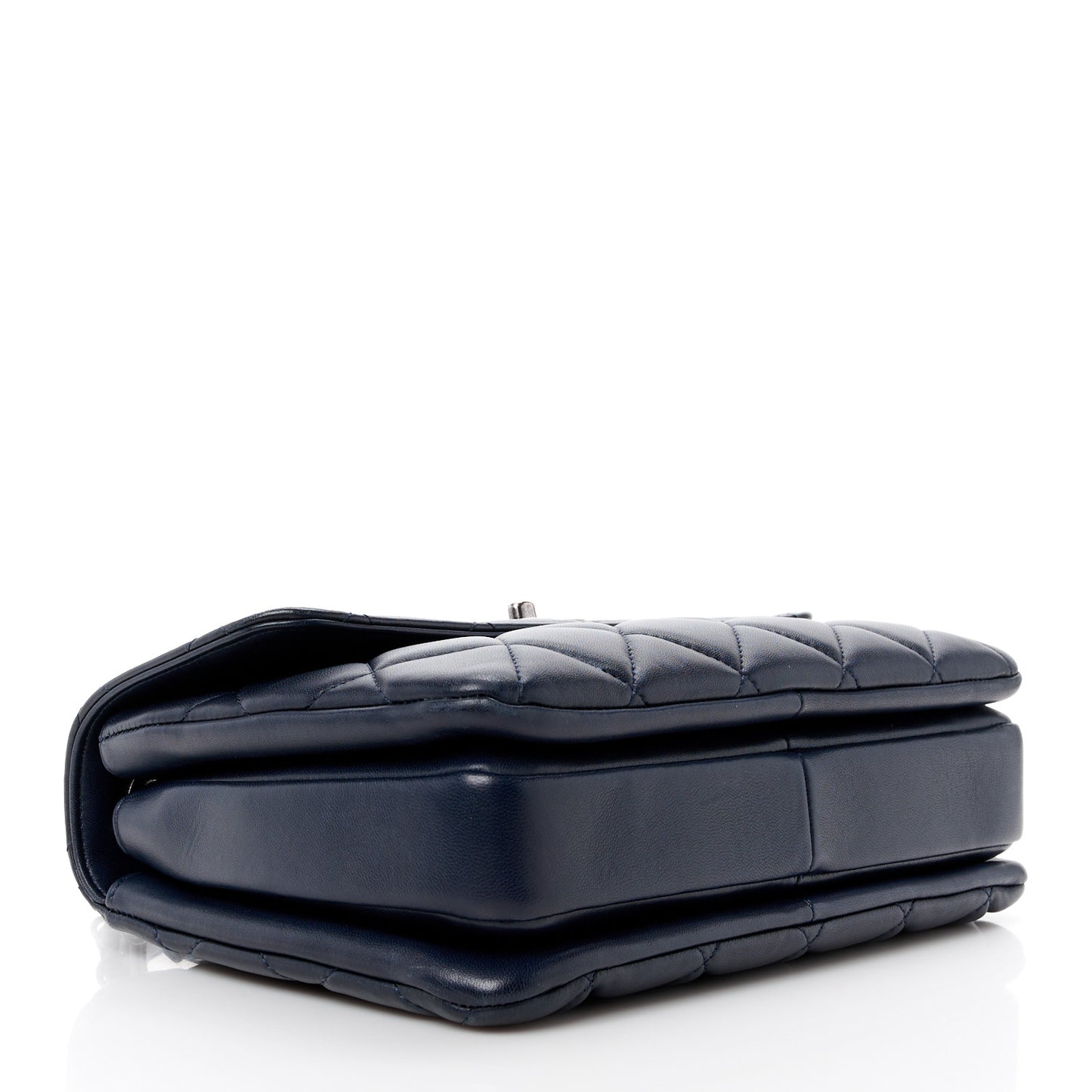 Lambskin Quilted Small Trendy CC Dual Handle Flap Bag Navy