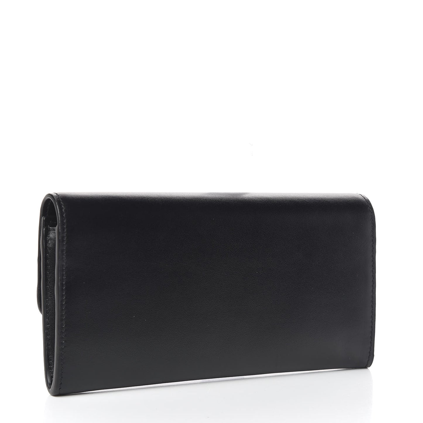 Smooth Calfskin Long Wallet Black