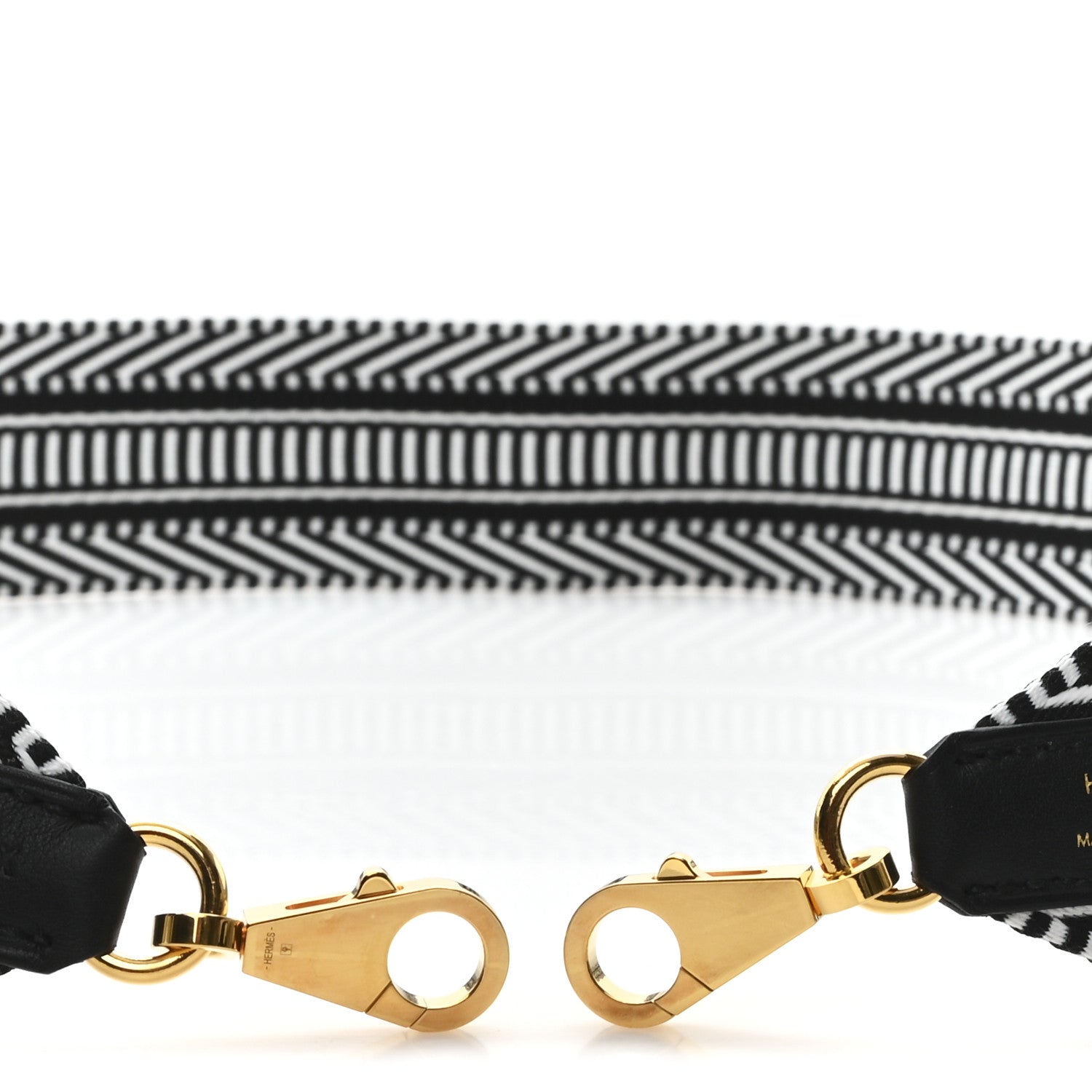 Hermes Toile Swift 50mm Sangle Cavale Shoulder Strap Black Ecru 3 of 3