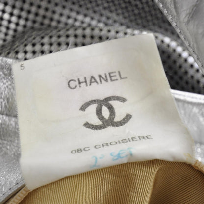 Chanel Metallic Perforated Lambskin Hollywood Hobo Silver 10 of 12
