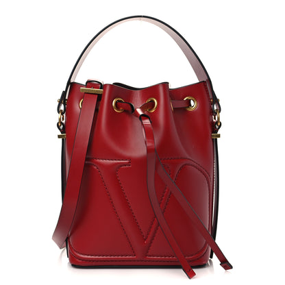 Valentino Garavani Calfskin Vlogo Walk Bucket Bag Red 1 of 6